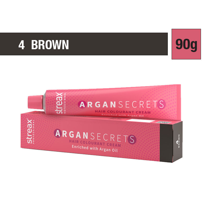 Streax Professional Argan Secrets Permanent Hair Colourant Cream - Brown 4