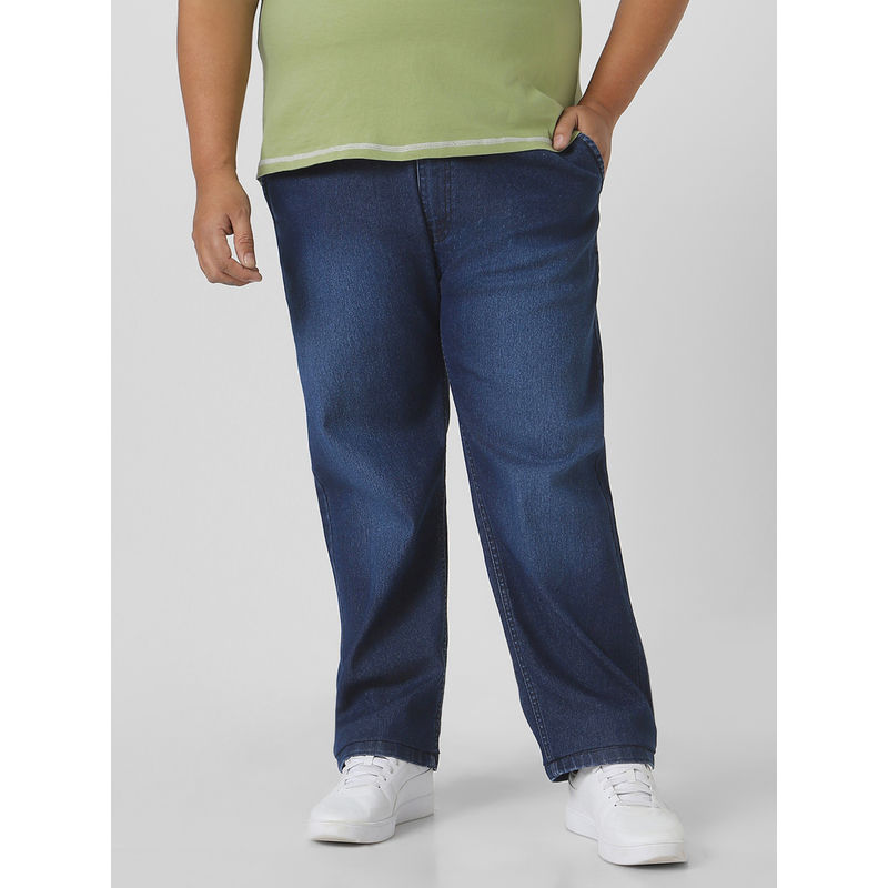 Urbano Plus Mens Blue Regular Fit Washed Jeans (38)