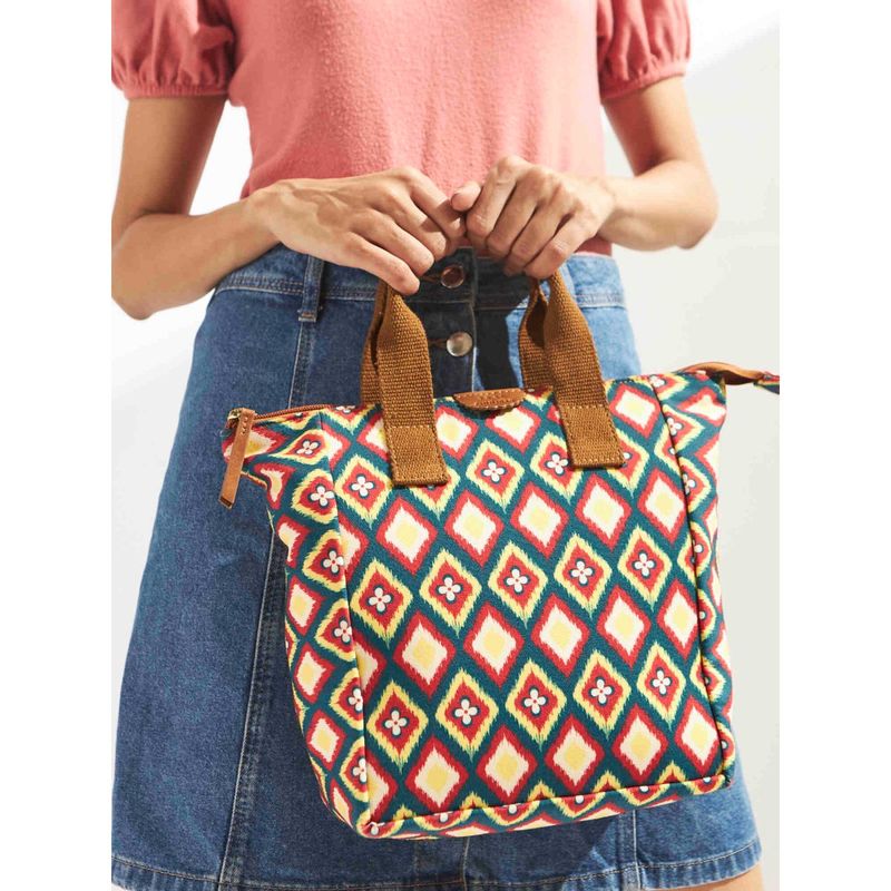 Chumbak Teal By Chumbak Ikkat Glow Lunch Bag Large Buy Chumbak Teal