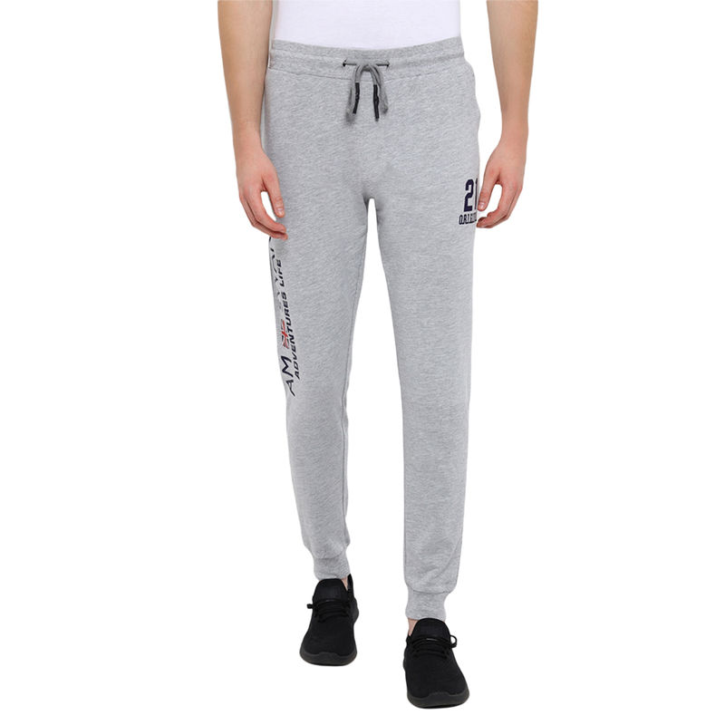 AM SWAN Premium Cotton Printed Joggers In Grey (32)
