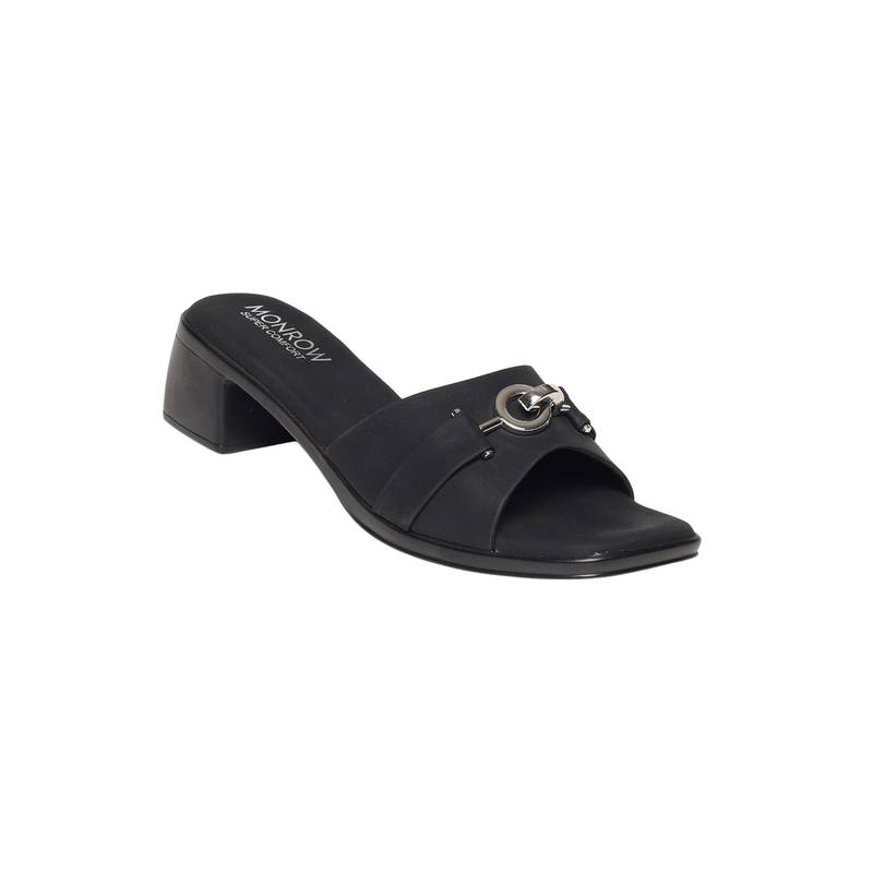 Monrow Womens Zyelle Black Block Sandal Heels (EURO 36)
