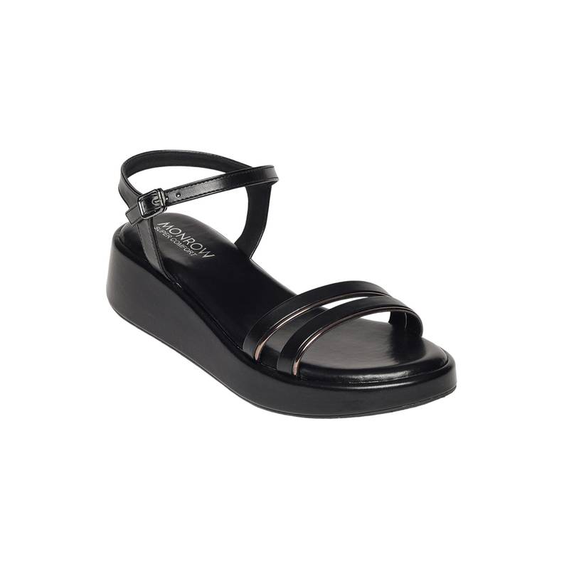 Monrow Womens Fliora Black Wedges Heels (EURO 40)