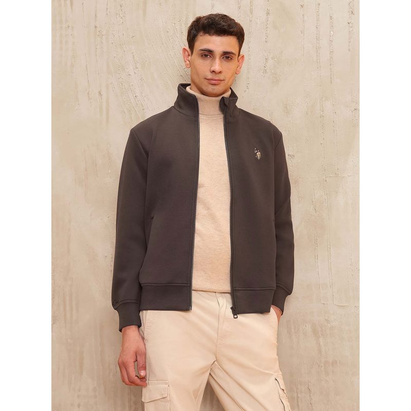 U.S. Polo Assn. Denim Co. Brown Cotton Full Sleeves Jacket (S)