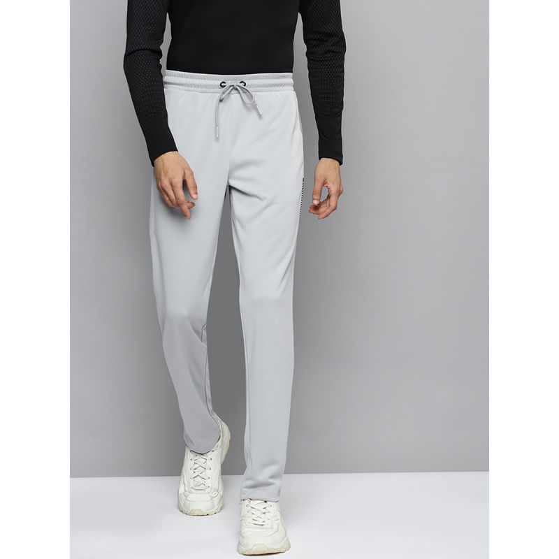 Alcis Men Grey Solid Slim Fit Mid-Rise Regular Track Pants (L)