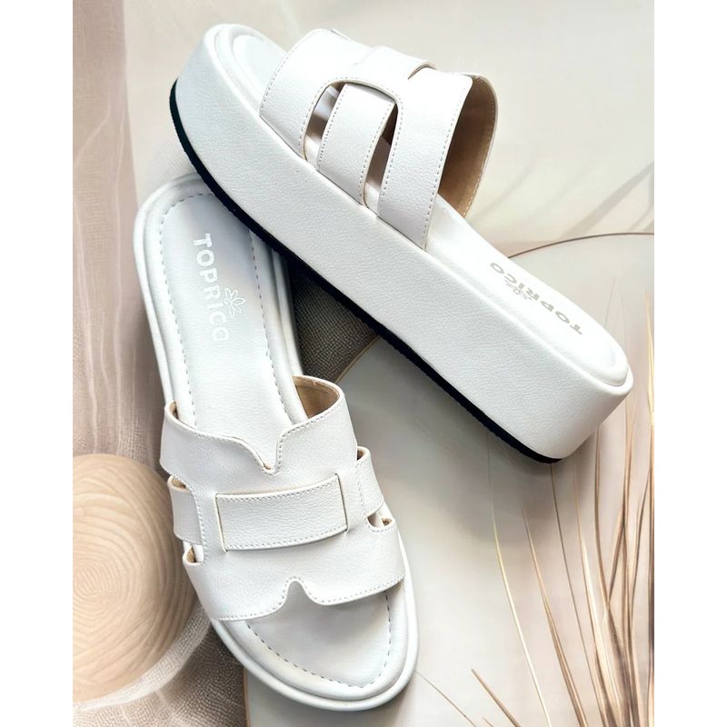 Toprico Y2K Platform White Heels (EURO 40)