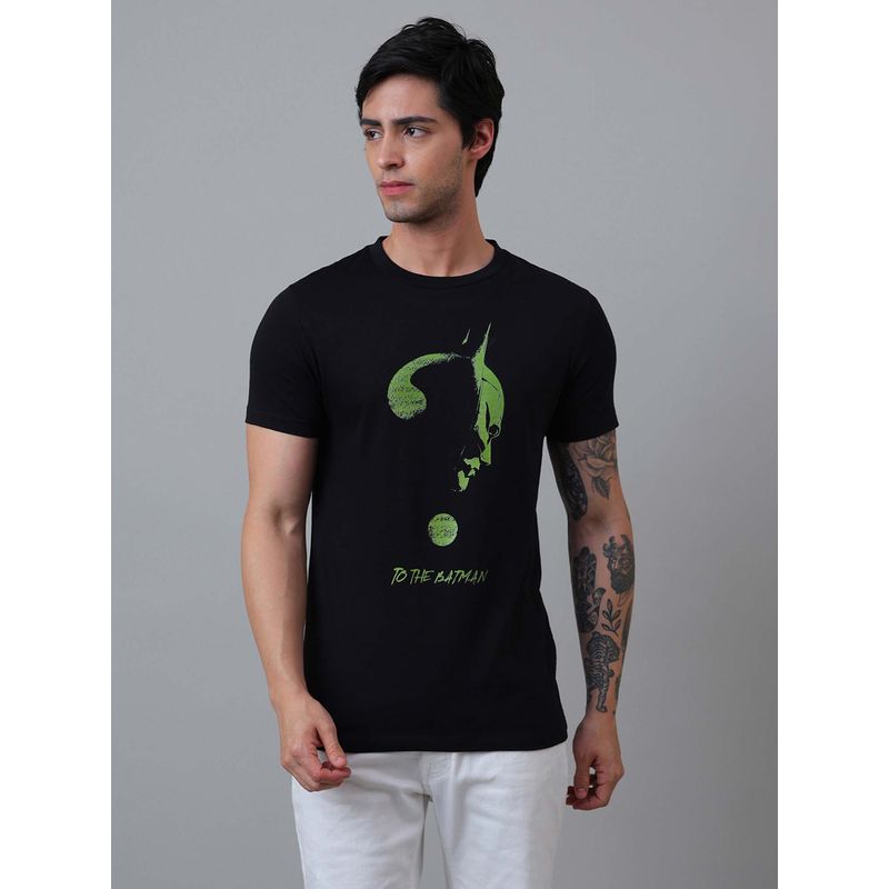 Free Authority Official DC Comics The Batman Graphic Printed Cotton Black Tshirt For Men (L)