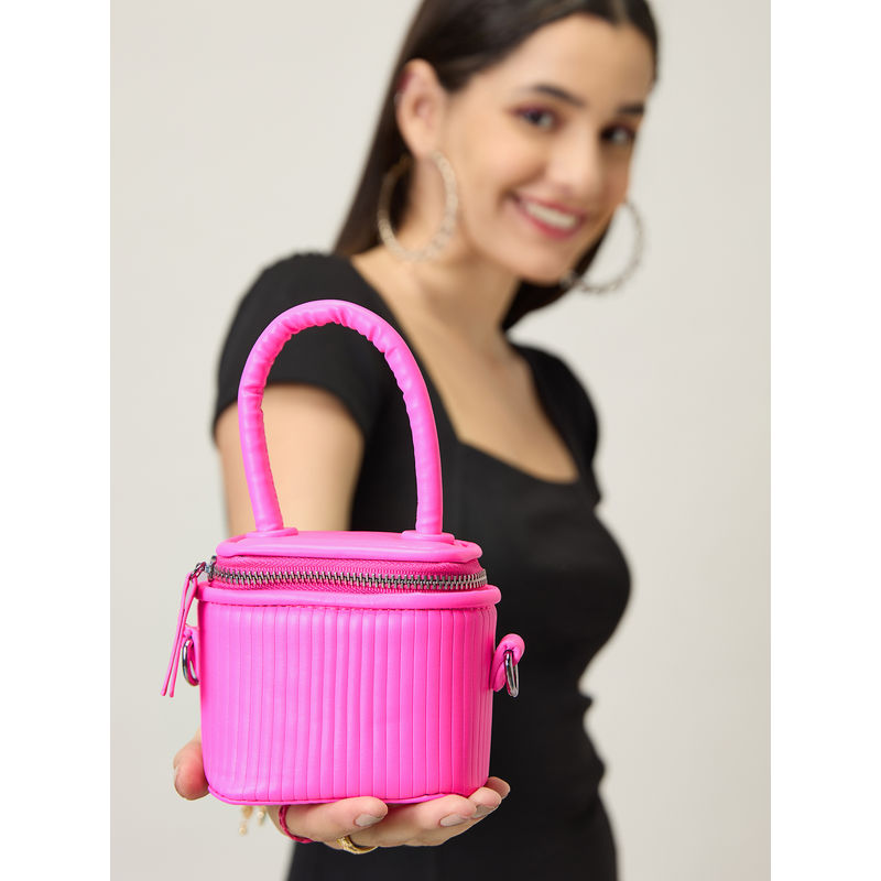 Buy MIXT by Nykaa Fashion Neon Pink Vanity Case Small Sling Bag Online