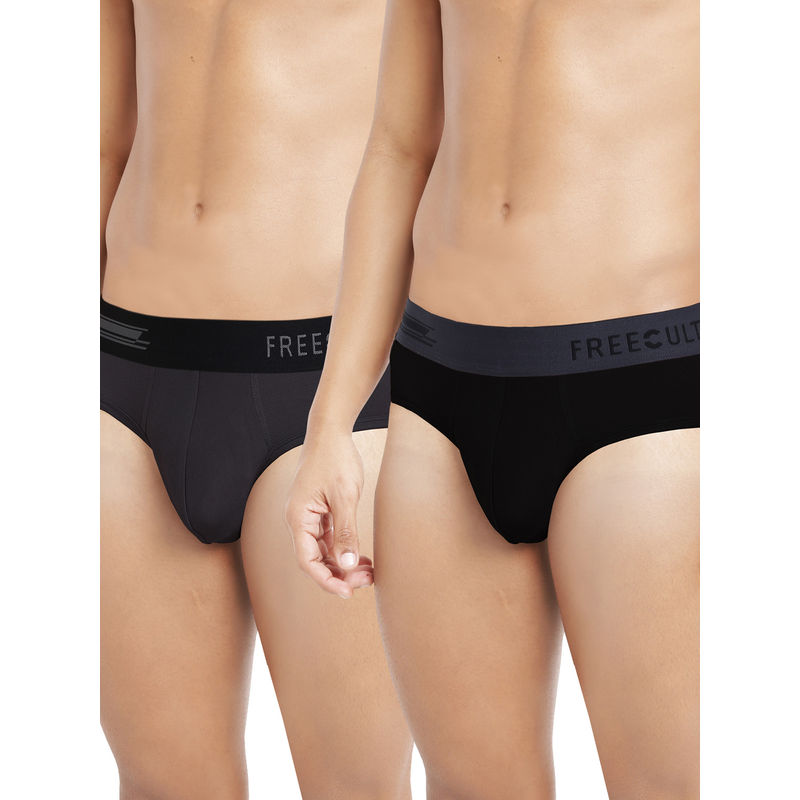 FREECULTR Anti-Microbial Air-Soft Micromodal Underwear Brief Pack Of 2 - Multi-Color (S)