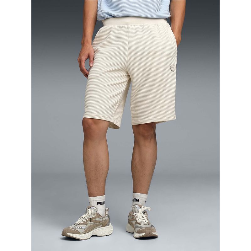 Puma Men Off White Wardrobe Essentials Knitted Shorts (XS)