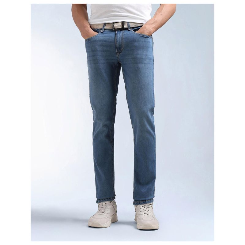Flying Machine Slash Slim Fit Whiskered Jeans (30)