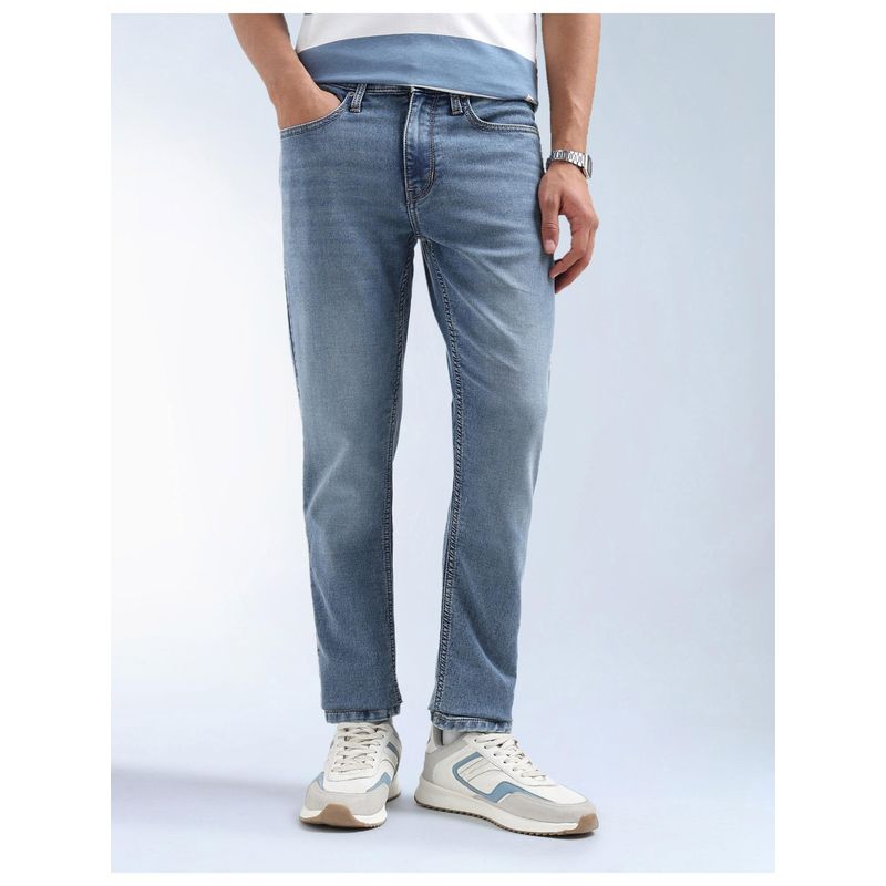 Flying Machine Freddie Slim Straight Fit Whiskered Jeans (32)