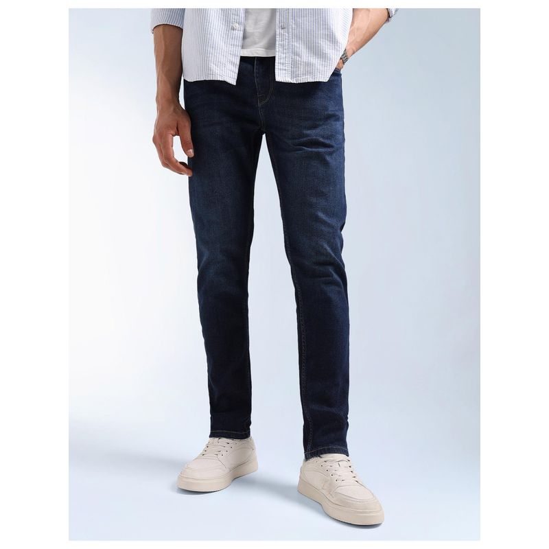 Flying Machine Slash Slim Fit Stone Washed Jeans (34)
