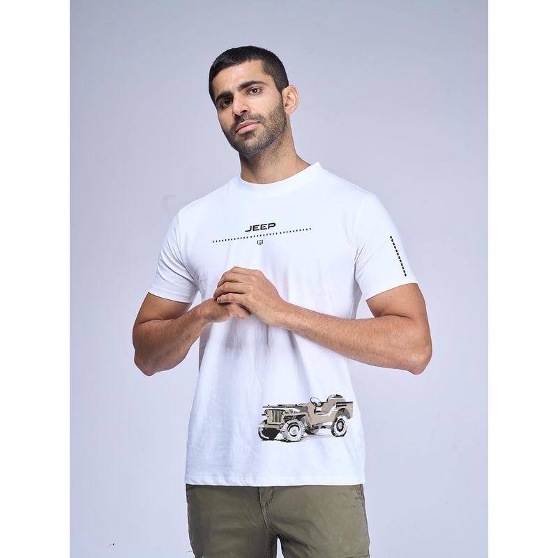Aero Armour Willys Jeep White Graphic T-Shirt (S)