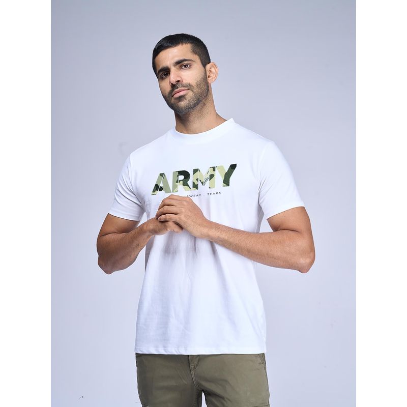 Aero Armour Army Camo White Graphic T-Shirt (S)