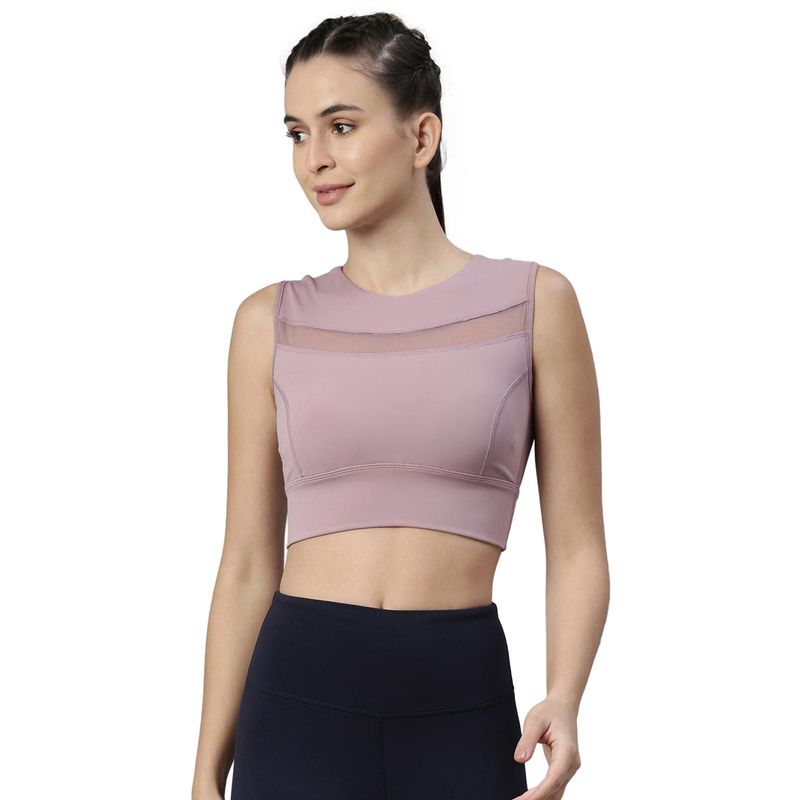 Enamor Athleisure Womens E121crew Neck Racer Back Dry Fit Long Sports Bra Purple Buy Enamor