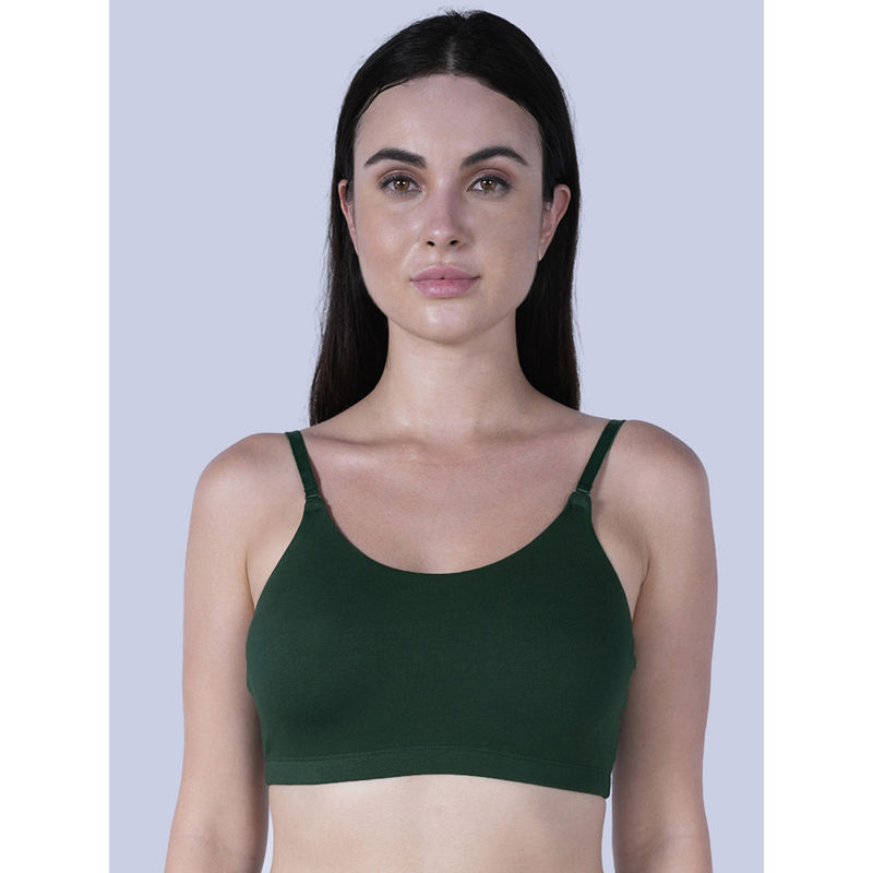 SOIE Green Full Coverage Non-Wired Seamless Non-Padded Bra (2XL)