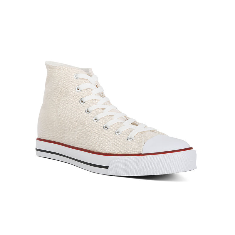 London Rag High Ankle Canvas Sneakers-Beige (EURO 42)
