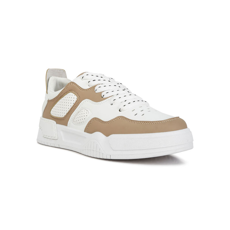 London Rag Panelling Detail Flatform Sneakers-Beige (EURO 40)