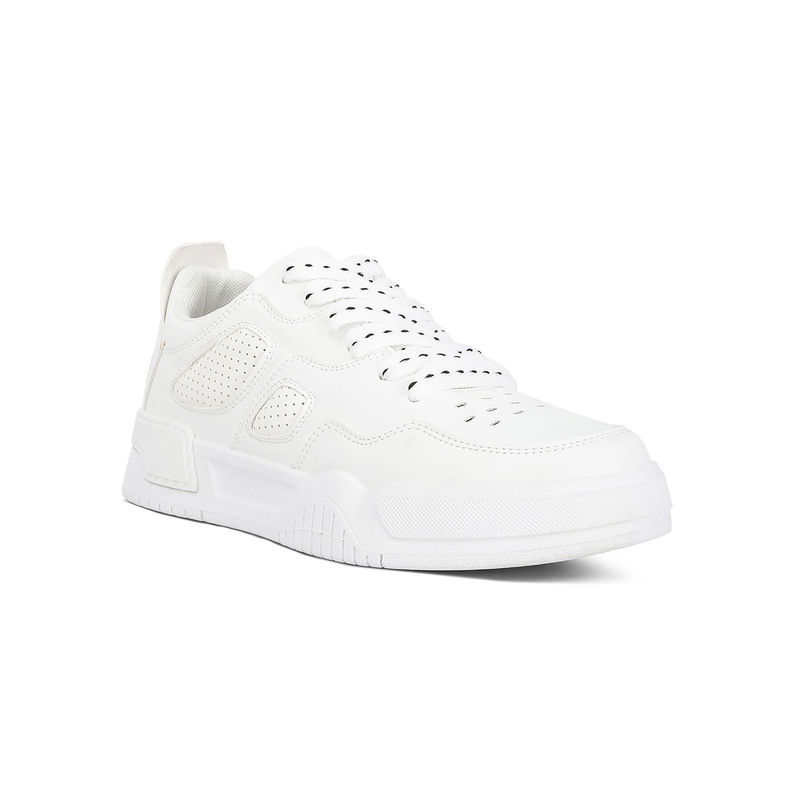 London Rag Panelling Detail Flatform Sneakers-White (EURO 43)