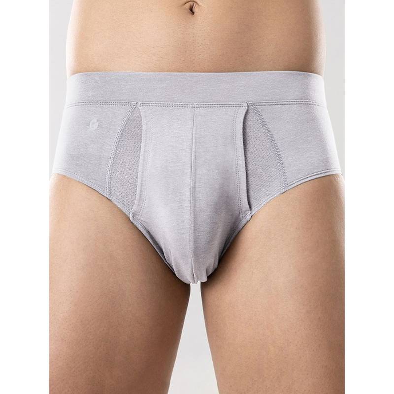 GLOOT Anti Odor Cotton Tencel Cooling Brief-GLI001-Lt Grey Melange (XL)