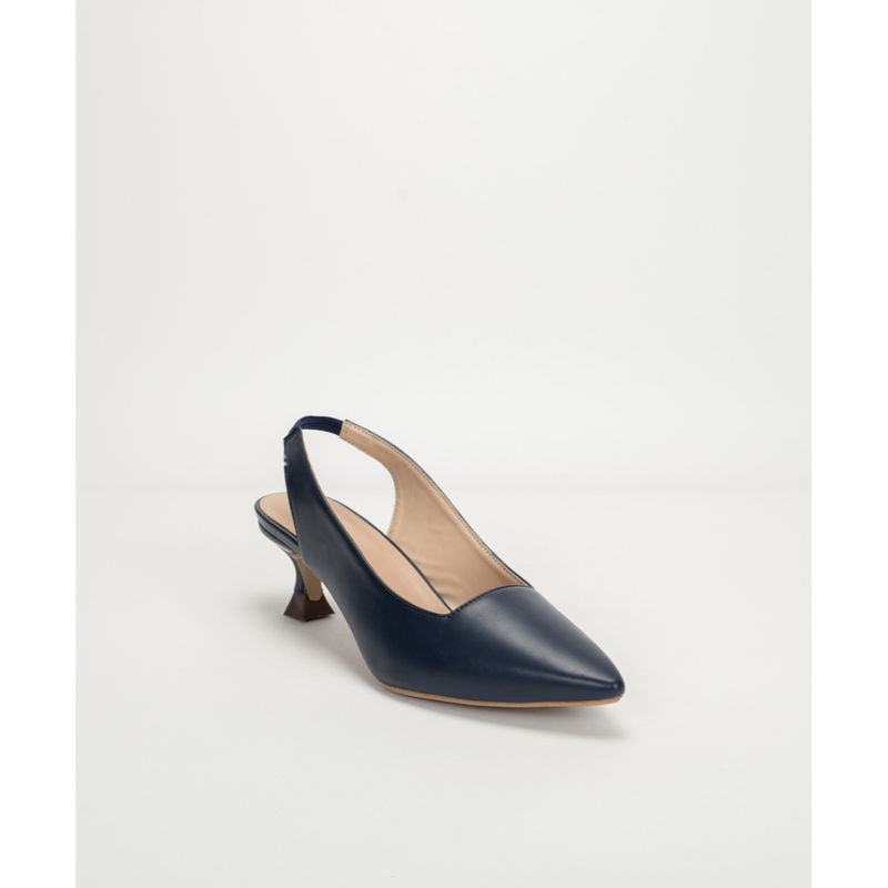 SCENTRA London Sling Back Sandal Heels Navy Blue (EURO 40)