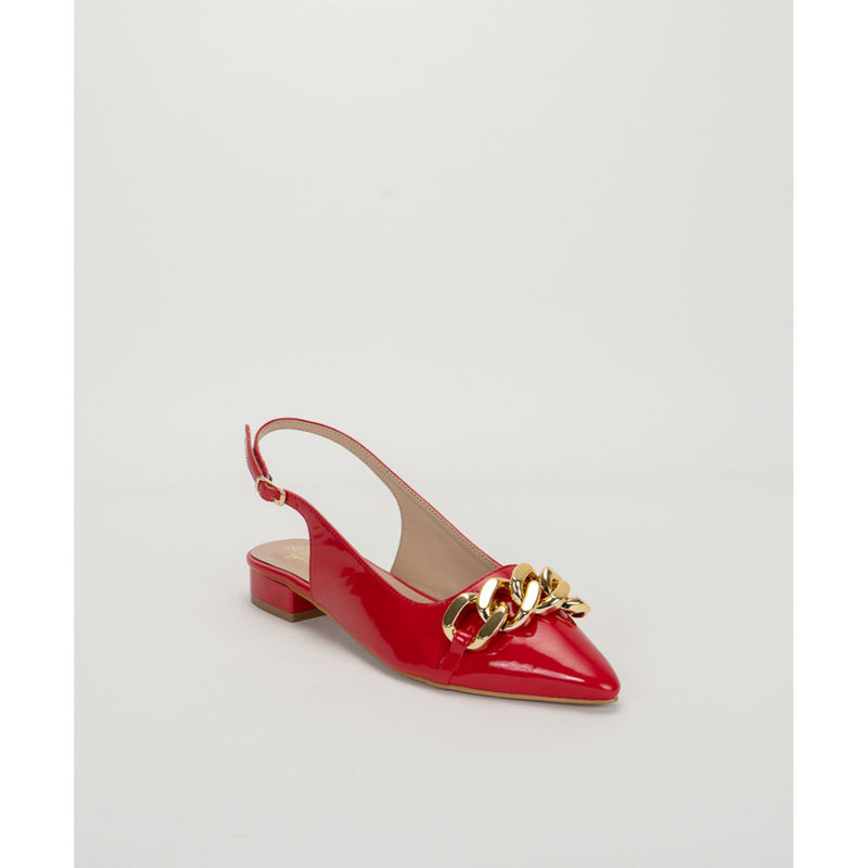 SCENTRA Marianna Pointed Toe Slingback Sandals Red (EURO 37)