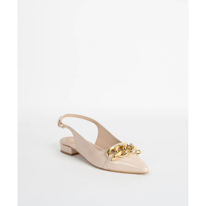 SCENTRA Marianna Pointed Toe Slingback Sandals Beige (EURO 36)