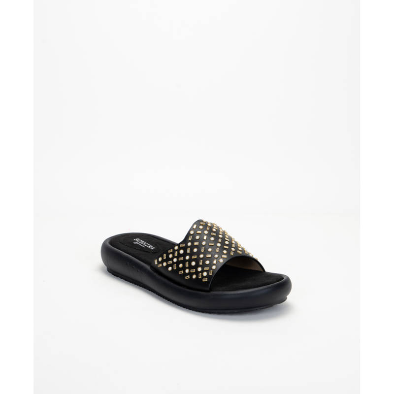 SCENTRA Naira Cushion Flat Sandals Black (EURO 41)
