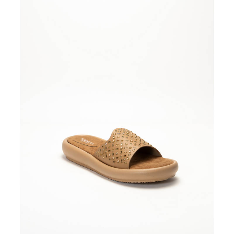 SCENTRA Naira Cushion Flat Sandals Gold (EURO 40)