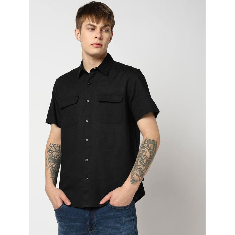 GAP Men's Spread Collar Half Shirt (L)