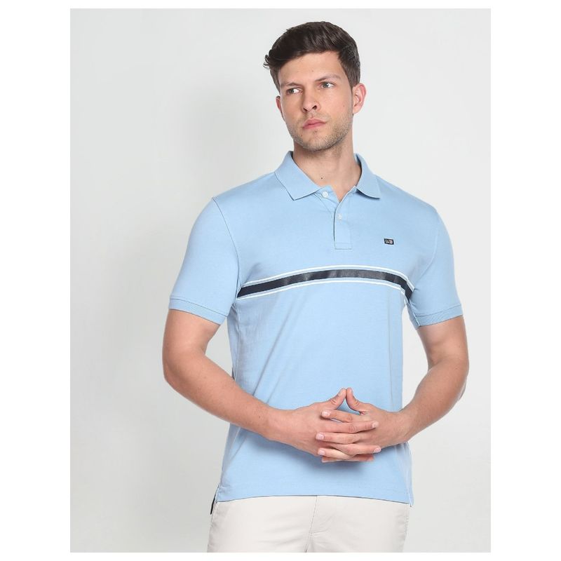 Arrow Sports Striped Jersey Cotton Polo T-Shirt (XL)