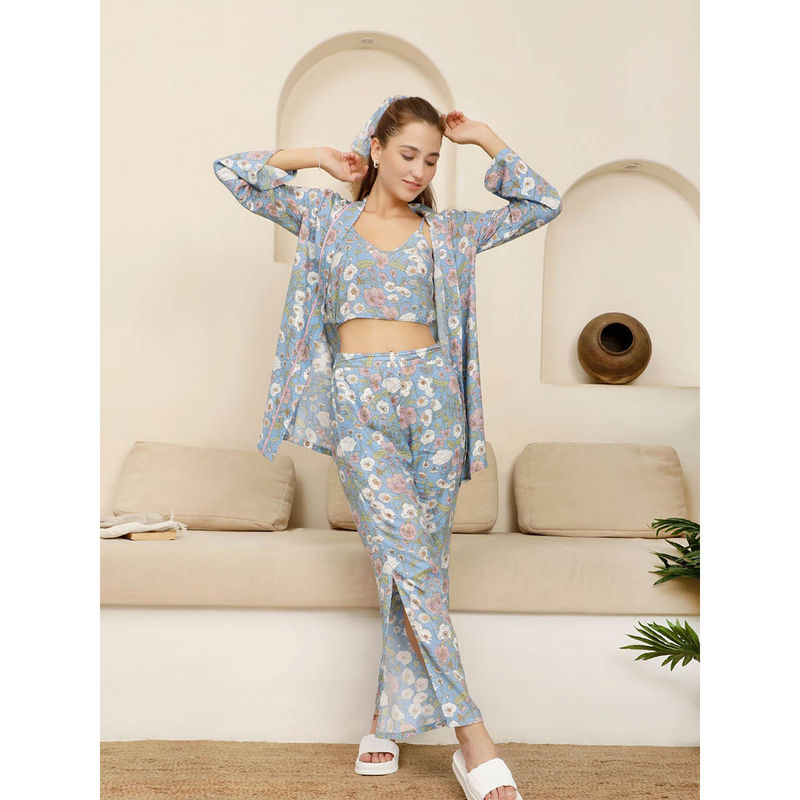 Slumber Jill Plush Paradise Blue Jasper Nightsuit (Set of 3) (XL)