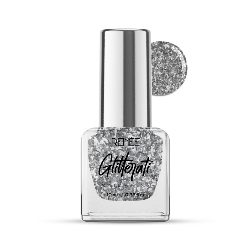 Renee Cosmetics Glitterati Nail Paint - Silver Flake