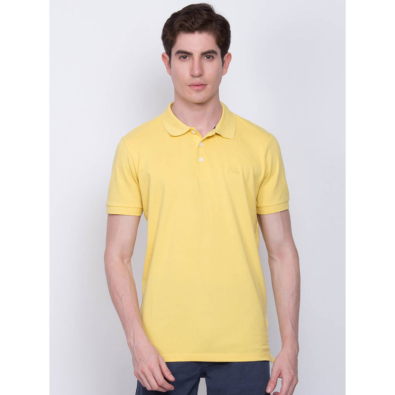 LINDBERGH Yellow Solid Polo T-Shirt (L)