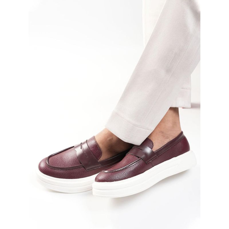 Monkstory Deep Burgundy Chunky Luxe Slip On Loafers (UK 10)