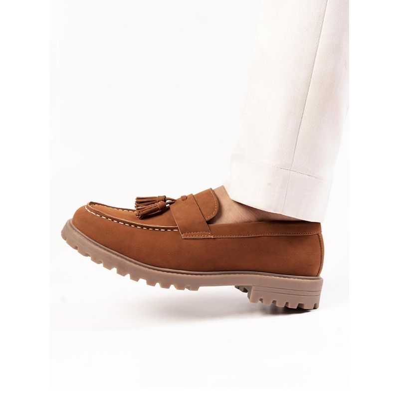 Monkstory Tan Cosmopolitan Rugged Tassel Loafers (UK 10)