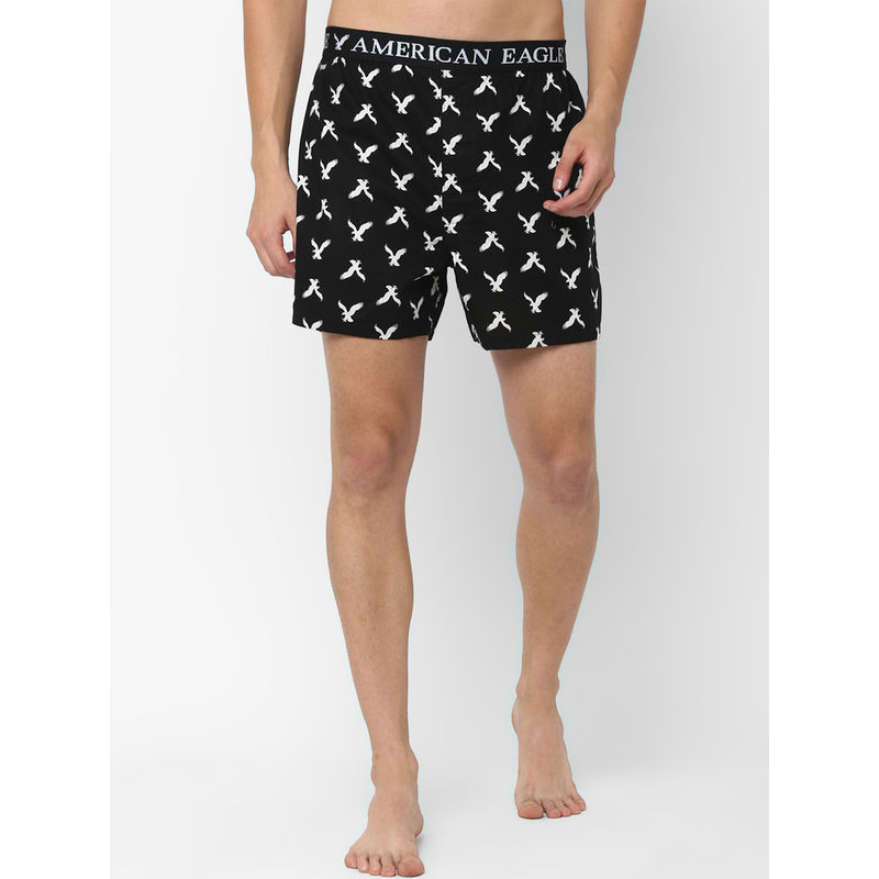 American Eagle Aeo Eagles Poplin Boxer Brief Black Buy American