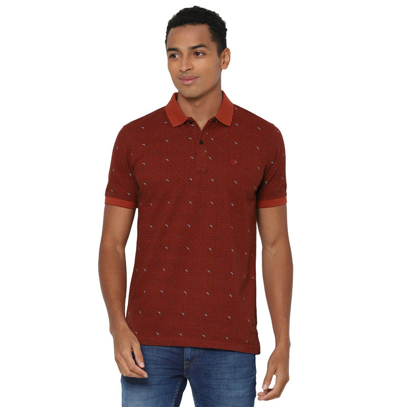 Allen Solly Printed Maroon T Shirt (S)