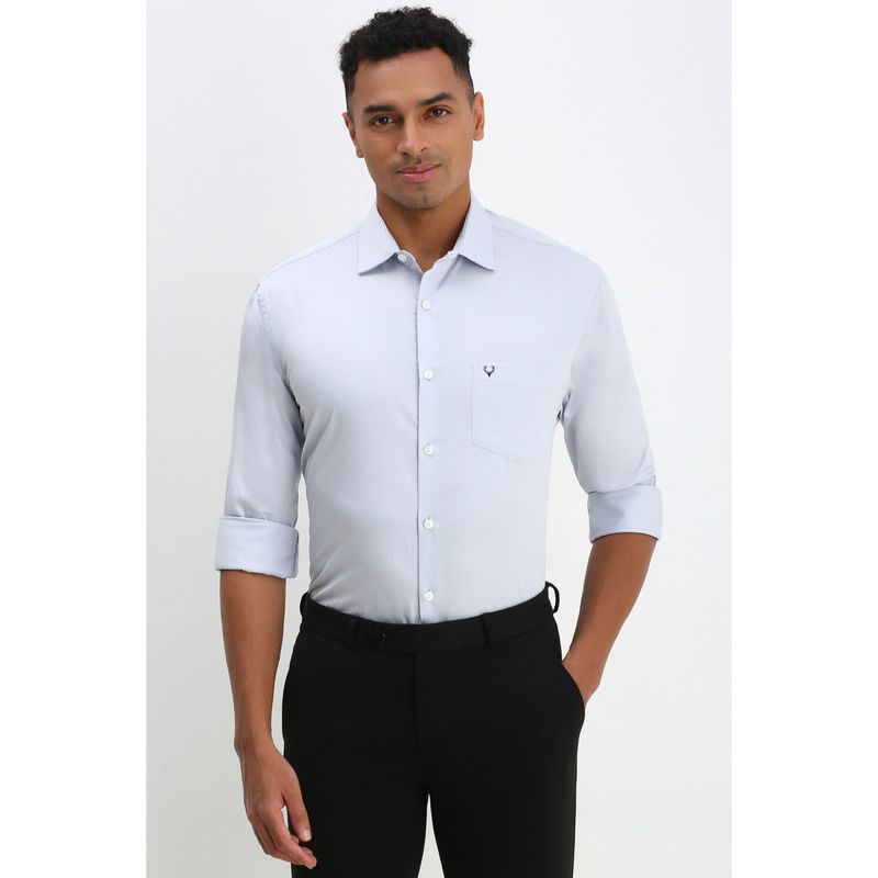 Allen Solly Men Blue Slim Fit Solid Full Sleeves Formal Shirt (44)