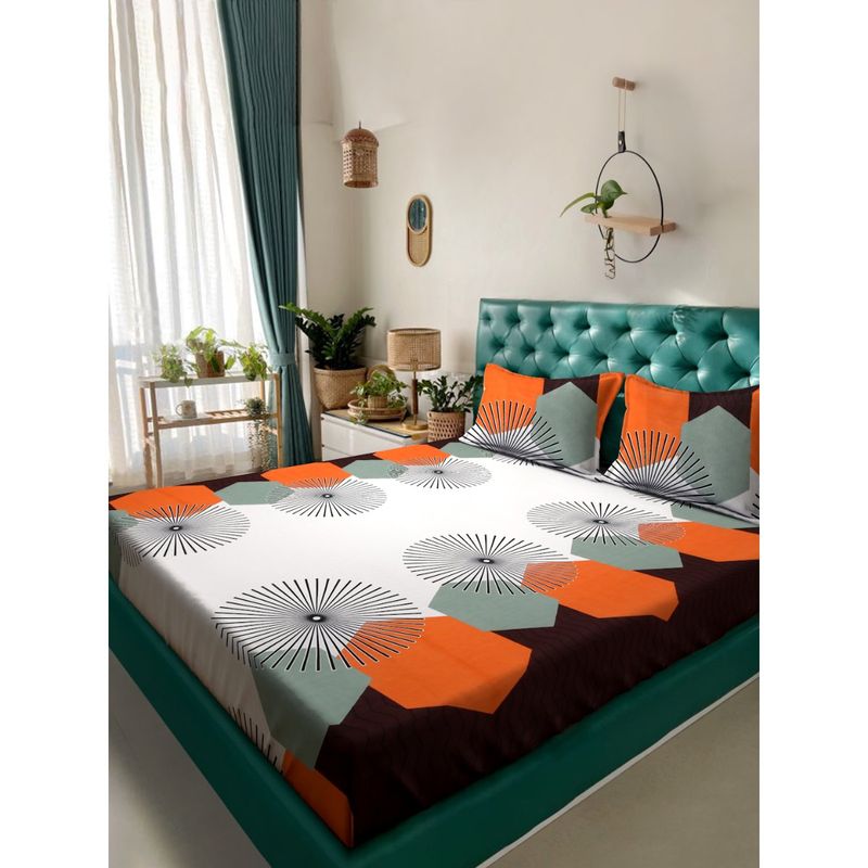 Buy HOSTA HOMES 280 Tc Mixed Cotton Queen Size Fitted Bed Sheet With 2 buy-hosta-homes-280-tc-mixed-cotton-queen-size-fitted-bed-sheet-with-2