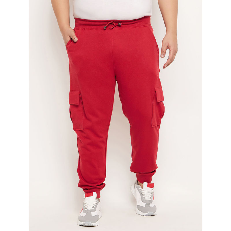 Club York Red Solid Tapered Style Trackpants (4XL)