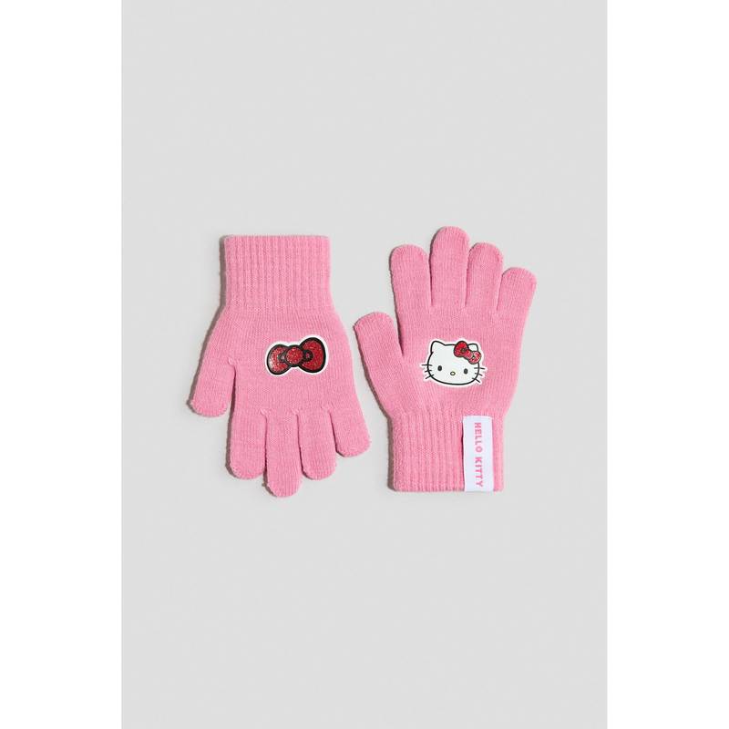 H&M Girls Pink Appliqued Gloves (2-6 Years)
