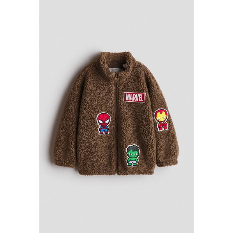 H&M Boys Brown Appliqued Teddy Jacket (1.5-2 Years)