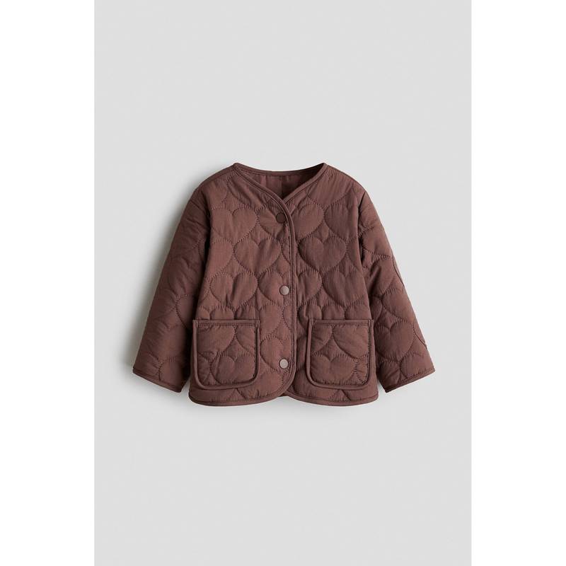 H&M Girls Brown Quilted Jacket (4-6 Months)