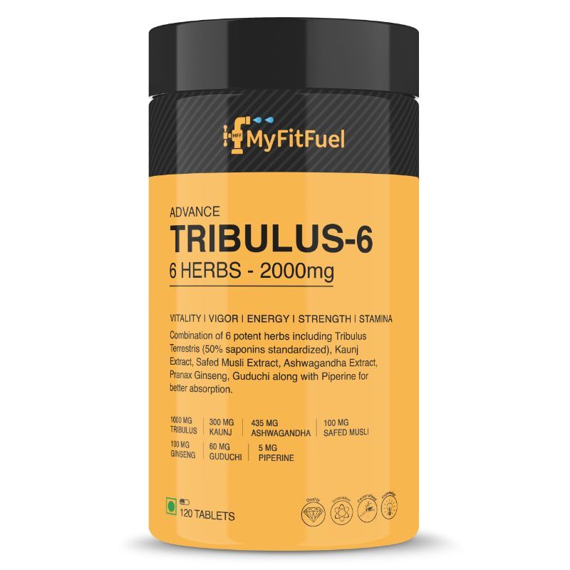 MyFitFuel Advance Tribulus-6 (6 Herbs Tribulus Ginseng Kaunj Safed Musli) 2000mg