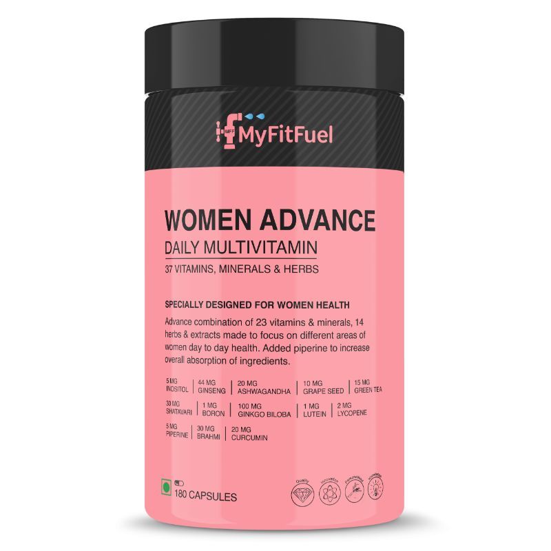 MyFitFuel Women Advance Daily Essential Multivitamin- 37 Herbs, Vitamins & Minerals (180 capsules)