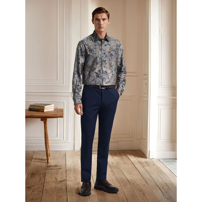 Arrow Men Grey Floral Shirt (39)