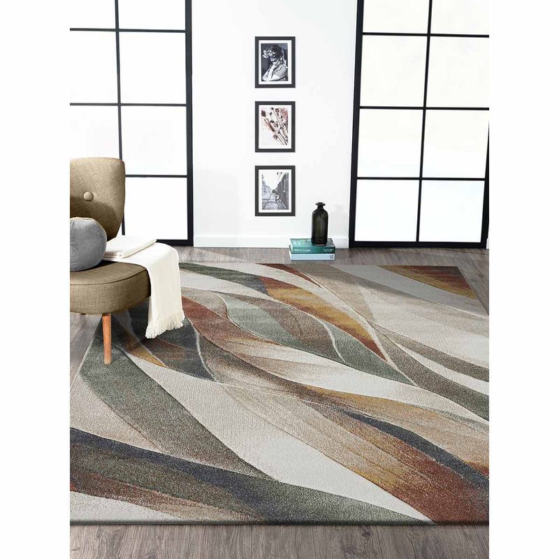 OBSESSIONS Polypropylene Multi-Color Abstract Carpet (5x7 feet)