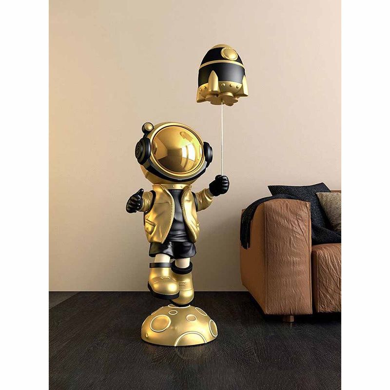 Buy Smokey Cocktail Gold Astronaut with Rocket Sculpture Online