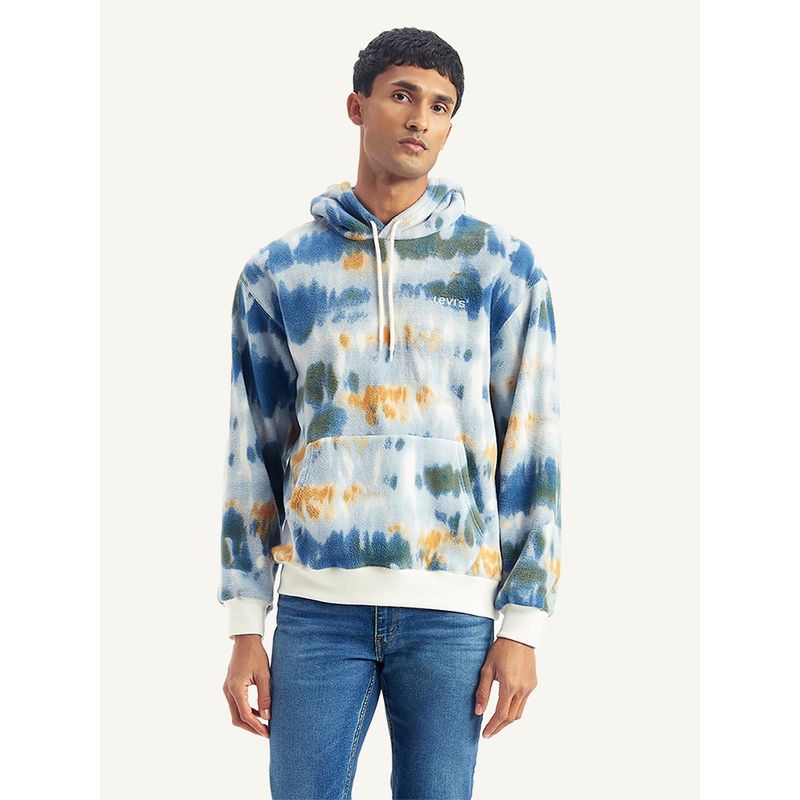 Levi's Mens Tie-Dye Light-Blue Hoodie (M)
